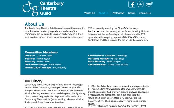Canterbury Theatre Guild About Page