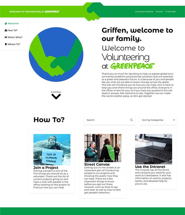 Volunteering at Greenpeace Welcome and How To
